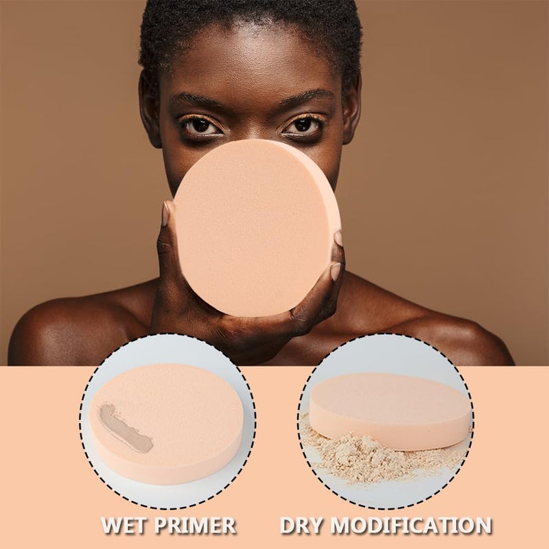 myonly 4pcs big Round Makeup Sponges is suitable for eye foundation, blush application, forehead and cheeks, large area of makeup, soft and thick, fast makeup, dry and wet, no scumming (pick of four) - Image 2